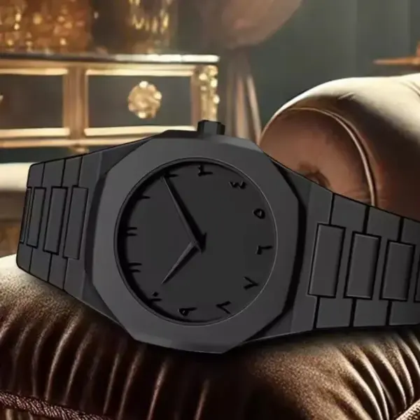 Arabic disit Carbon Fiber body men's watch (46gm weight)-full black - Image 2