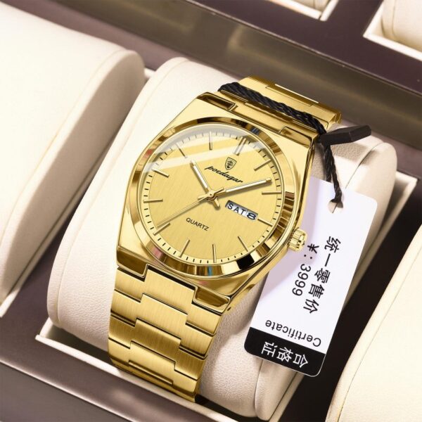POEDAGAR High Quality Men’s Watch Quartz Gold Edition
