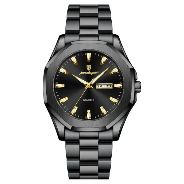 POEDAGAR 875 Minimalist Casual Stainless Steel Watch color: Black