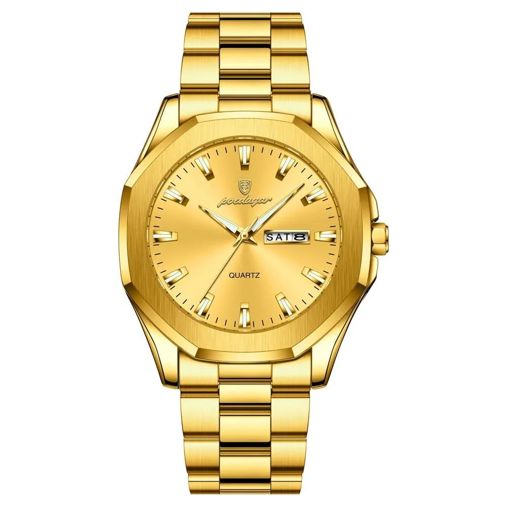 POEDAGAR 875 Minimalist Casual Stainless Steel Watch color: Gold