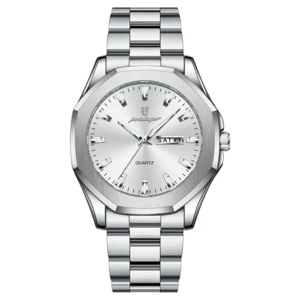POEDAGAR 875 Minimalist Casual Stainless Steel Watch color: Silver White